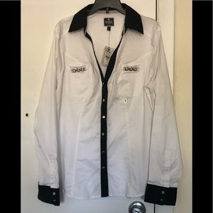 White Express Blouse size M NWT